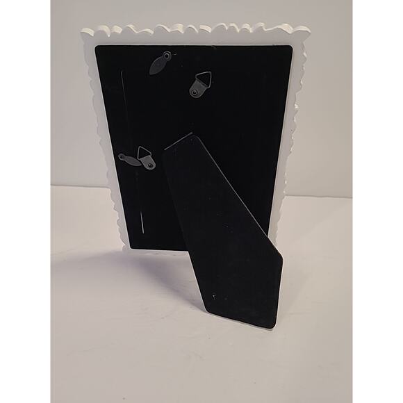 Laura Ashley White Textured Resin Flower Floral 4 X 6 Picture Frame Bridal Baby - Picture 5 of 8